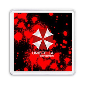 Магнит 55*55 с принтом UMBRELLA CORP , Пластик | Размер: 65*65 мм; Размер печати: 55*55 мм | biohazard | biohazard 7 | crocodile | fang | game | hand | monster | new umbrella | resident evil | resident evil 7 | umbrella | umbrella corp | umbrella corporation | zombie | обитель