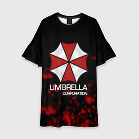 Детское платье 3D с принтом UMBRELLA CORP , 100% полиэстер | прямой силуэт, чуть расширенный к низу. Круглая горловина, на рукавах — воланы | biohazard | biohazard 7 | crocodile | fang | game | hand | monster | new umbrella | resident evil | resident evil 7 | umbrella | umbrella corp | umbrella corporation | zombie | обитель