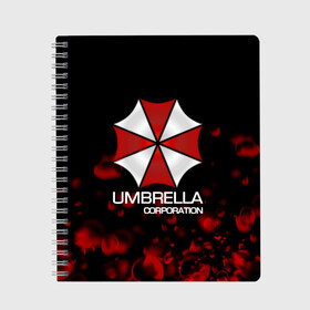 Тетрадь с принтом UMBRELLA CORP , 100% бумага | 48 листов, плотность листов — 60 г/м2, плотность картонной обложки — 250 г/м2. Листы скреплены сбоку удобной пружинной спиралью. Уголки страниц и обложки скругленные. Цвет линий — светло-серый
 | biohazard | biohazard 7 | crocodile | fang | game | hand | monster | new umbrella | resident evil | resident evil 7 | umbrella | umbrella corp | umbrella corporation | zombie | обитель