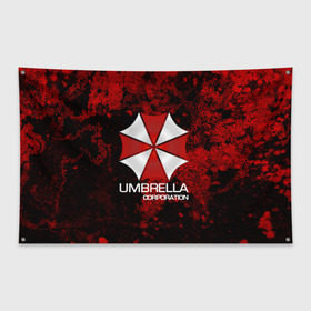 Флаг-баннер с принтом UMBRELLA CORP , 100% полиэстер | размер 67 х 109 см, плотность ткани — 95 г/м2; по краям флага есть четыре люверса для крепления | biohazard | biohazard 7 | crocodile | fang | game | hand | monster | new umbrella | resident evil | resident evil 7 | umbrella | umbrella corp | umbrella corporation | zombie | обитель