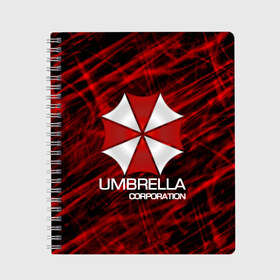 Тетрадь с принтом UMBRELLA CORP , 100% бумага | 48 листов, плотность листов — 60 г/м2, плотность картонной обложки — 250 г/м2. Листы скреплены сбоку удобной пружинной спиралью. Уголки страниц и обложки скругленные. Цвет линий — светло-серый
 | biohazard | biohazard 7 | crocodile | fang | game | hand | monster | new umbrella | resident evil | resident evil 7 | umbrella | umbrella corp | umbrella corporation | zombie | обитель