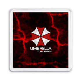 Магнит 55*55 с принтом UMBRELLA CORP , Пластик | Размер: 65*65 мм; Размер печати: 55*55 мм | biohazard | biohazard 7 | crocodile | fang | game | hand | monster | new umbrella | resident evil | resident evil 7 | umbrella | umbrella corp | umbrella corporation | zombie | обитель