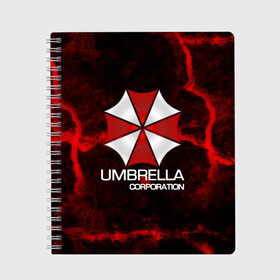 Тетрадь с принтом UMBRELLA CORP , 100% бумага | 48 листов, плотность листов — 60 г/м2, плотность картонной обложки — 250 г/м2. Листы скреплены сбоку удобной пружинной спиралью. Уголки страниц и обложки скругленные. Цвет линий — светло-серый
 | Тематика изображения на принте: biohazard | biohazard 7 | crocodile | fang | game | hand | monster | new umbrella | resident evil | resident evil 7 | umbrella | umbrella corp | umbrella corporation | zombie | обитель