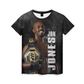 Женская футболка 3D с принтом Jon Jones / Джон Джонс , 100% полиэфир ( синтетическое хлопкоподобное полотно) | прямой крой, круглый вырез горловины, длина до линии бедер | jon | jon jones | jones | mma | ufc | бои без правил | джон | джон джонс | джонс | микс файт | мма