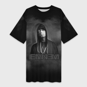 Платье-футболка 3D с принтом EMINEM. ,  |  | eminem | marshall bruce mathers | music to be murdered by | rap | американский рэпер | зарубежный реп | маршалл брюс мэтерс | музыка | реп | рэпер | эм | эминем