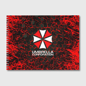 Альбом для рисования с принтом UMBRELLA CORPORATION , 100% бумага
 | матовая бумага, плотность 200 мг. | Тематика изображения на принте: corp | corporation | resident evil | umbrella | umbrella corporation | зомби апокалипсис | зонт | игра