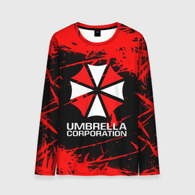 Мужской лонгслив 3D с принтом UMBRELLA CORPORATION. , 100% полиэстер | длинные рукава, круглый вырез горловины, полуприлегающий силуэт | corp | corporation | resident evil | umbrella | umbrella corporation | зомби апокалипсис | зонт | игра