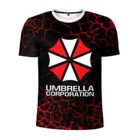 Мужская футболка 3D спортивная с принтом UMBRELLA CORPORATION. , 100% полиэстер с улучшенными характеристиками | приталенный силуэт, круглая горловина, широкие плечи, сужается к линии бедра | corp | corporation | resident evil | umbrella | umbrella corporation | зомби апокалипсис | зонт | игра