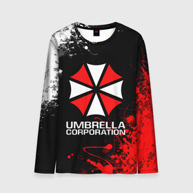 Мужской лонгслив 3D с принтом UMBRELLA CORPORATION. , 100% полиэстер | длинные рукава, круглый вырез горловины, полуприлегающий силуэт | corp | corporation | resident evil | umbrella | umbrella corporation | зомби апокалипсис | зонт | игра