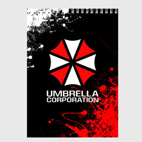 Скетчбук с принтом UMBRELLA CORPORATION , 100% бумага
 | 48 листов, плотность листов — 100 г/м2, плотность картонной обложки — 250 г/м2. Листы скреплены сверху удобной пружинной спиралью | corp | corporation | resident evil | umbrella | umbrella corporation | зомби апокалипсис | зонт | игра