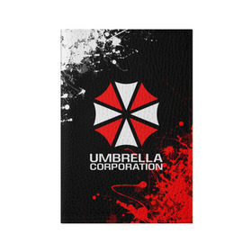 Обложка для паспорта матовая кожа с принтом UMBRELLA CORPORATION. , натуральная матовая кожа | размер 19,3 х 13,7 см; прозрачные пластиковые крепления | Тематика изображения на принте: corp | corporation | resident evil | umbrella | umbrella corporation | зомби апокалипсис | зонт | игра