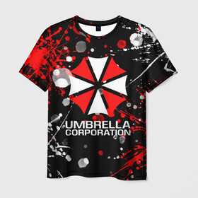Мужская футболка 3D с принтом UMBRELLA CORPORATION. , 100% полиэфир | прямой крой, круглый вырез горловины, длина до линии бедер | corp | corporation | resident evil | umbrella | umbrella corporation | зомби апокалипсис | зонт | игра