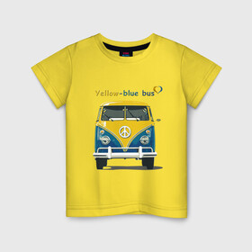 Детская футболка хлопок с принтом Я люблю вас (Yellow-blue bus) , 100% хлопок | круглый вырез горловины, полуприлегающий силуэт, длина до линии бедер | Тематика изображения на принте: 14 февраля | bus | camper | i love you | love you | volkswagen | vw | автобус | автомобилисту | английский | бейсболка | бутылка | валентинов день | водителю | день влюбленных | день святого валент | кепка | кружка | люблю
