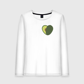 Женский лонгслив хлопок с принтом Avocado Heart , 100% хлопок |  | avocado | vegan | vegetarian | авокадо | веган | вегетарианство