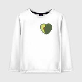 Детский лонгслив хлопок с принтом Avocado Heart , 100% хлопок | круглый вырез горловины, полуприлегающий силуэт, длина до линии бедер | avocado | vegan | vegetarian | авокадо | веган | вегетарианство