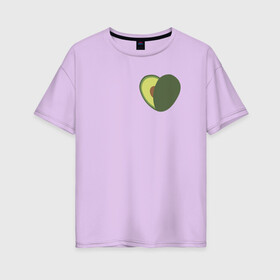 Женская футболка хлопок Oversize с принтом Avocado Heart , 100% хлопок | свободный крой, круглый ворот, спущенный рукав, длина до линии бедер
 | avocado | vegan | vegetarian | авокадо | веган | вегетарианство