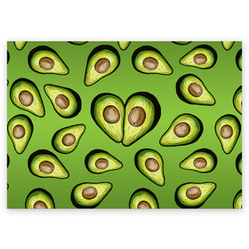 Поздравительная открытка с принтом Люблю авокадо , 100% бумага | плотность бумаги 280 г/м2, матовая, на обратной стороне линовка и место для марки
 | food | green | vegetarian | вегетарианец | влюбленность | влюбленные | вместе навсегда | девушке | здоровый | здоровый образ жизни | зелень | кружка | любимая | любимый | люблю | май | натуральный