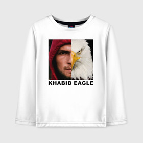 Детский лонгслив хлопок с принтом Хабиб Орел Khabib Eagle , 100% хлопок | круглый вырез горловины, полуприлегающий силуэт, длина до линии бедер | combat sambo | combat sport | khabib eagle | mixfight | mma | nurmagomrdov | sambo | боевое самбо | единоборства | ммаб khabib | нурмагомедов самбо | хабиб | хабиб орел