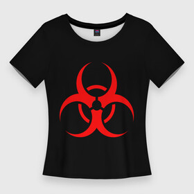 Женская футболка 3D Slim с принтом Plague inc ,  |  | game | ncov2019 | plague inc | warning | вирус | знак | игра | китай | коронавирус | опасность | символ