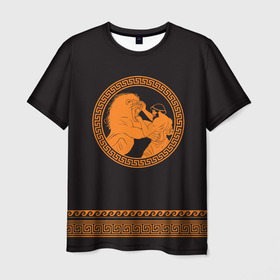 Мужская футболка 3D с принтом Греко-римская борьба , 100% полиэфир | прямой крой, круглый вырез горловины, длина до линии бедер | hercules | lion | sport | wrestling | борьба | вольная | геракл | греко римская | единоборство | лев | спорт