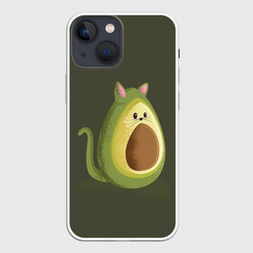 Чехол для iPhone 13 mini с принтом AVOCATO ,  |  | avocado | avocato | avogato | cat | cats | авокадо | авокато | авокот | картинка | картинки | кот | коте | котэ | прикольная | прикольные