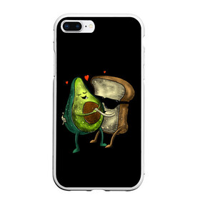 Чехол для iPhone 7Plus/8 Plus матовый с принтом Love , Силикон | Область печати: задняя сторона чехла, без боковых панелей | avocado | avocato | avogato | cat | cats | авокадо | авокато | авокот | картинка | картинки | кот | коте | котэ | прикольная | прикольные