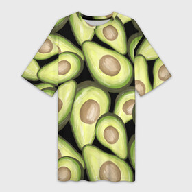 Платье-футболка 3D с принтом Avocado background ,  |  | food | green | vegan | vegetarian | веган | вегетарианец | диета | здоровое питание | здоровый | здоровый образ жизни | зеленый | зож | кружка | майка | натуральный | овощи | платье | плед | подушка | полезный