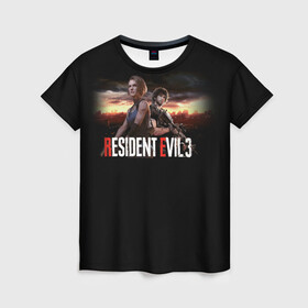 Женская футболка 3D с принтом Resident Evil 3 , 100% полиэфир ( синтетическое хлопкоподобное полотно) | прямой крой, круглый вырез горловины, длина до линии бедер | carlos oliveira | jill valentine | nemesis | re 3 | resident evil 3 remake | джил вэлентайн | карлос оливейра | немезида | немезис | обитель зла