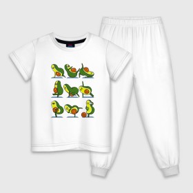 Детская пижама хлопок с принтом Авокадо , 100% хлопок |  брюки и футболка прямого кроя, без карманов, на брюках мягкая резинка на поясе и по низу штанин
 | art | avogato | fitness | авокадо | арт | фитнесс