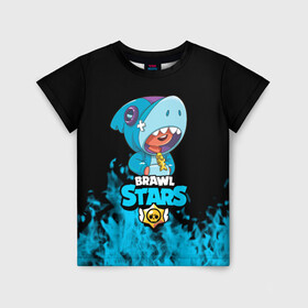 Детская футболка 3D с принтом Brawl stars leon shark , 100% гипоаллергенный полиэфир | прямой крой, круглый вырез горловины, длина до линии бедер, чуть спущенное плечо, ткань немного тянется | bea | bib | brawl stars | crow | el brown | leon | max | nita | sally leon | shark | акула | биа | биби | бравл старс | ворон | игра | леон | макс | нита | оборотень | салли леон | сэлли леон | шарк | эл браун