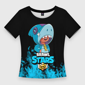 Женская футболка 3D Slim с принтом Brawl stars leon shark ,  |  | bea | bib | brawl stars | crow | el brown | leon | max | nita | sally leon | shark | акула | биа | биби | бравл старс | ворон | игра | леон | макс | нита | оборотень | салли леон | сэлли леон | шарк | эл браун