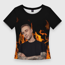 Женская футболка 3D Slim с принтом Егор Крид ,  |  | black star | ek | ek team | family | kreed | блэк стар | голубые глаза | егор булаткин | егор крид | ек | идеальный мужчина | крид | холостяк