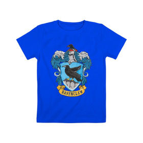 Детская футболка хлопок с принтом Coat of Ravenclaw , 100% хлопок | круглый вырез горловины, полуприлегающий силуэт, длина до линии бедер | vdgerir | гарри поттер | гриффиндор | дамблдор | добби | слизерин | хогвартс