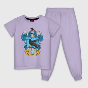 Детская пижама хлопок с принтом Coat of Ravenclaw , 100% хлопок |  брюки и футболка прямого кроя, без карманов, на брюках мягкая резинка на поясе и по низу штанин
 | vdgerir | гарри поттер | гриффиндор | дамблдор | добби | слизерин | хогвартс