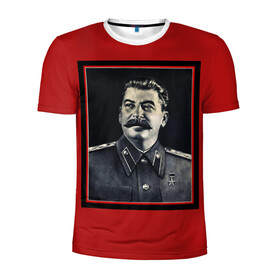 Мужская футболка 3D спортивная с принтом Сталин , 100% полиэстер с улучшенными характеристиками | приталенный силуэт, круглая горловина, широкие плечи, сужается к линии бедра | stalin | брэнд | классно | красиво | круто | мода | сталин | стиль