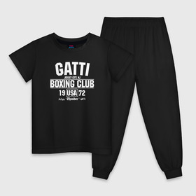 Детская пижама хлопок с принтом Gatti Boxing Club , 100% хлопок |  брюки и футболка прямого кроя, без карманов, на брюках мягкая резинка на поясе и по низу штанин
 | arturo gatti | arturo thunder gatti | gatti | thunder | артуро гатти | гатти