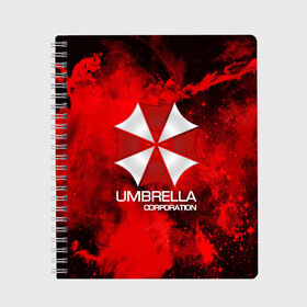 Тетрадь с принтом UMBRELLA CORP , 100% бумага | 48 листов, плотность листов — 60 г/м2, плотность картонной обложки — 250 г/м2. Листы скреплены сбоку удобной пружинной спиралью. Уголки страниц и обложки скругленные. Цвет линий — светло-серый
 | biohazard | biohazard 7 | crocodile | fang | game | hand | monster | new umbrella | resident evil | resident evil 7 | umbrella | umbrella corp | umbrella corporation | zombie | обитель