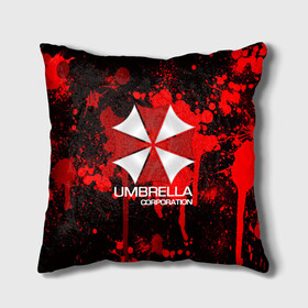 Подушка 3D с принтом UMBRELLA CORP , наволочка – 100% полиэстер, наполнитель – холлофайбер (легкий наполнитель, не вызывает аллергию). | состоит из подушки и наволочки. Наволочка на молнии, легко снимается для стирки | biohazard | biohazard 7 | crocodile | fang | game | hand | monster | new umbrella | resident evil | resident evil 7 | umbrella | umbrella corp | umbrella corporation | zombie | обитель