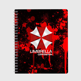 Тетрадь с принтом UMBRELLA CORP , 100% бумага | 48 листов, плотность листов — 60 г/м2, плотность картонной обложки — 250 г/м2. Листы скреплены сбоку удобной пружинной спиралью. Уголки страниц и обложки скругленные. Цвет линий — светло-серый
 | biohazard | biohazard 7 | crocodile | fang | game | hand | monster | new umbrella | resident evil | resident evil 7 | umbrella | umbrella corp | umbrella corporation | zombie | обитель