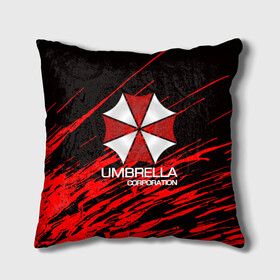 Подушка 3D с принтом UMBRELLA CORP , наволочка – 100% полиэстер, наполнитель – холлофайбер (легкий наполнитель, не вызывает аллергию). | состоит из подушки и наволочки. Наволочка на молнии, легко снимается для стирки | biohazard | biohazard 7 | crocodile | fang | game | hand | monster | new umbrella | resident evil | resident evil 7 | umbrella | umbrella corp | umbrella corporation | zombie | обитель