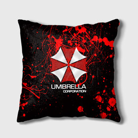 Подушка 3D с принтом UMBRELLA CORP , наволочка – 100% полиэстер, наполнитель – холлофайбер (легкий наполнитель, не вызывает аллергию). | состоит из подушки и наволочки. Наволочка на молнии, легко снимается для стирки | biohazard | biohazard 7 | crocodile | fang | game | hand | monster | new umbrella | resident evil | resident evil 7 | umbrella | umbrella corp | umbrella corporation | zombie | обитель