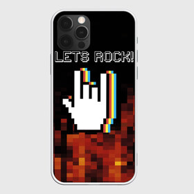 Чехол для iPhone 12 Pro Max с принтом Lets Rock , Силикон |  | Тематика изображения на принте: art | fire | hand | pixel | pixelart | rock | огонь | пиксель | пиксельарт | рок | рука