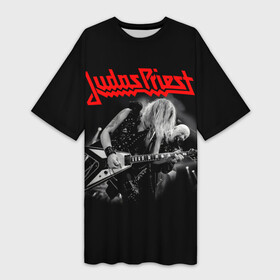 Платье-футболка 3D с принтом JUDAS PRIEST. ,  |  | firepower | judas priest | бог металла | джудас прист | иуда прист | музыка | роб хэлфорд | рок | рок н ролл | хэви метал