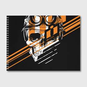 Альбом для рисования с принтом Череп Icon оранжевый , 100% бумага
 | матовая бумага, плотность 200 мг. | bike | bikes | icon | moto | skull | skull icon | skulls | skulls icon | байки | мото | мото icon | мото айкон | мотоциклист | мотоциклы | череп | череп icon | череп айкон | черепа | черепа icon | черепа айкон