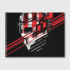 Альбом для рисования с принтом Череп Icon красный , 100% бумага
 | матовая бумага, плотность 200 мг. | bike | bikes | icon | moto | skull | skull icon | skulls | skulls icon | байки | мото | мото icon | мото айкон | мотоциклист | мотоциклы | череп | череп icon | череп айкон | черепа | черепа icon | черепа айкон