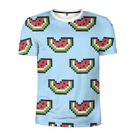 Мужская футболка 3D спортивная с принтом Пиксельный арбуз , 100% полиэстер с улучшенными характеристиками | приталенный силуэт, круглая горловина, широкие плечи, сужается к линии бедра | Тематика изображения на принте: minecraft | арбуз | арбузы | майнкрафт | пиксели | пиксель | фрукт | фрукты | ягода | ягоды