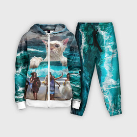 Детский костюм 3D с принтом Морской Кошак ,  |  | cat | mem | mems | вода | волны | кот | котейка | котик | кошак | кошка | мем | мем с котом | мемы | мемы с котом | мокрый кот | море | морской кот | морской кошак | облака | океан | прикол | приколы | тучи | шторм