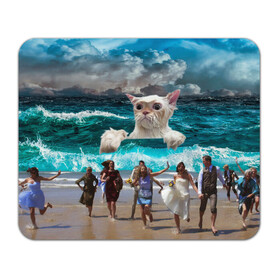 Коврик для мышки прямоугольный с принтом Морской Кошак , натуральный каучук | размер 230 х 185 мм; запечатка лицевой стороны | Тематика изображения на принте: cat | mem | mems | вода | волны | кот | котейка | котик | кошак | кошка | мем | мем с котом | мемы | мемы с котом | мокрый кот | море | морской кот | морской кошак | облака | океан | прикол | приколы | тучи | шторм