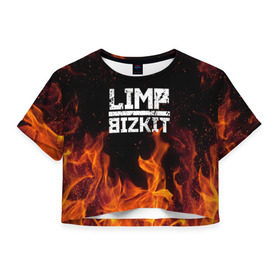 Женская футболка Crop-top 3D с принтом LIMP BIZKIT , 100% полиэстер | круглая горловина, длина футболки до линии талии, рукава с отворотами | dj lethal | limp bizkit | rock | джон отто | лимп бизкит | майк смит | музыка | роб уотерс | рок | сэм риверс | терри бальзамо | уэс борланд | фред дёрст