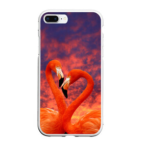 Чехол для iPhone 7Plus/8 Plus матовый с принтом Flamingo Love , Силикон | Область печати: задняя сторона чехла, без боковых панелей | 14 февраля | 8 марта | валентинов день | верность | влюбленность | влюбленные | вместе | вместе навсегда | девушке | женат | женский день | женский праздник | закат | замужем | кружка | любимая